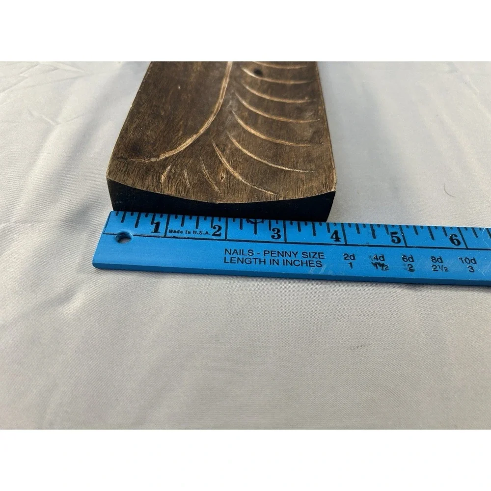 handmade carved wooden leaf tray‎ boho rustic incense holder india